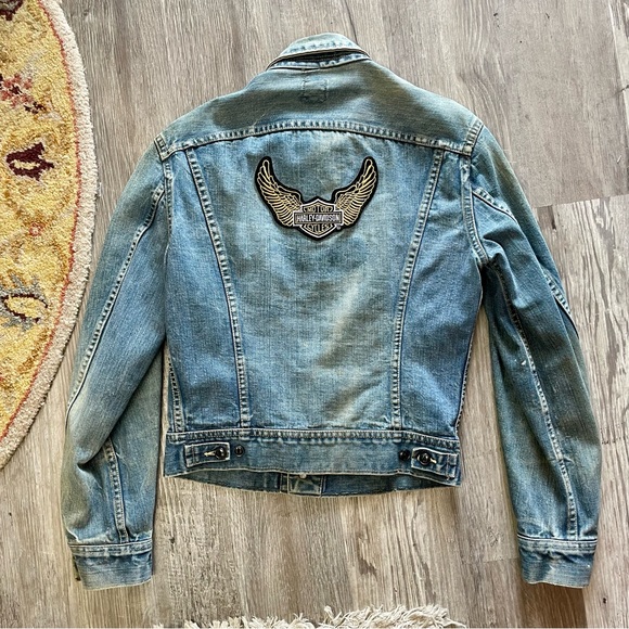 Vintage 1960s Lee Riders Sanforized 101-J Denim Jacket Harley Davidson Patch - Picture 9 of 11
